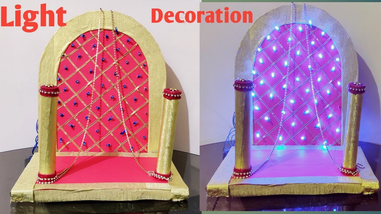 Simple Ganpati Lighting Decoration Ideas At Home